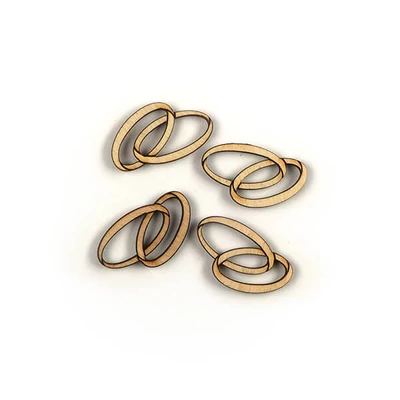 Fafigura csomagban - Jegygyűrű pár, 4 db
