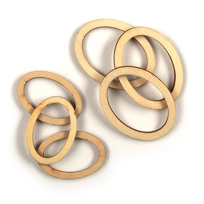 Fafigura csomagban - Ovál keretek, 6 db