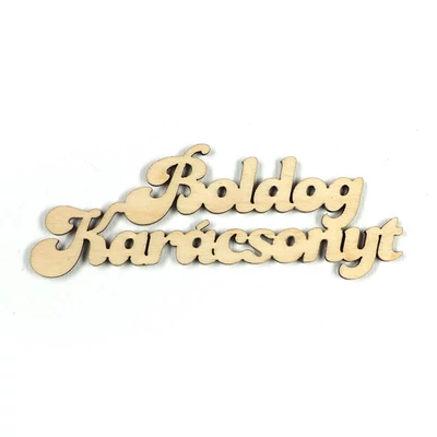Fafigura, felirat - Boldog Karácsonyt