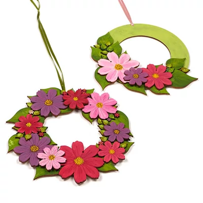 Fafigura, akasztható - Koszorú alap, kicsi, 9 cm