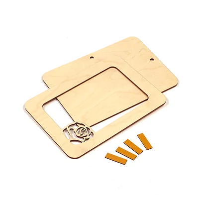 Fa képkeret, 10x15 cm - rózsás