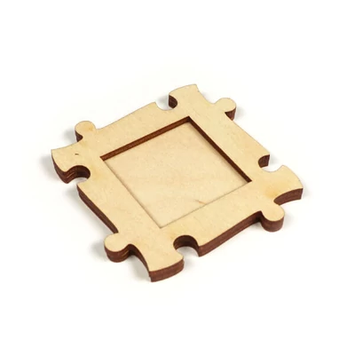 Fa képkeret, 6x6 cm - puzzle, hűtőmágnes, négyzet