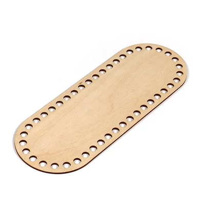 Horgolható fa alap, ovális - 25x9 cm, 8 mm lyukméret