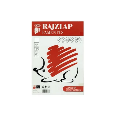 Rajzlap, famentes, ICO, Süni, 120 g - A4, 20 db
