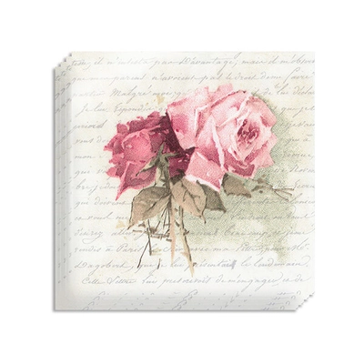 Szalvéta csomag, Sagen - Vintage rózsa verssel