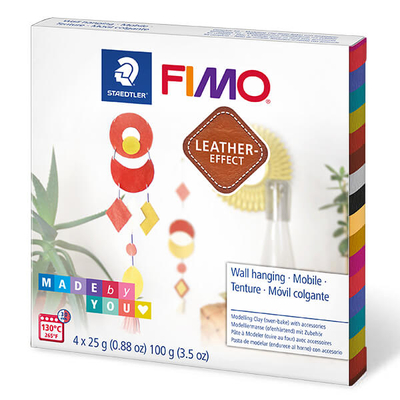 FIMO Leather Effect DIY süthető gyurma készlet, 4x25 g - Mobildísz