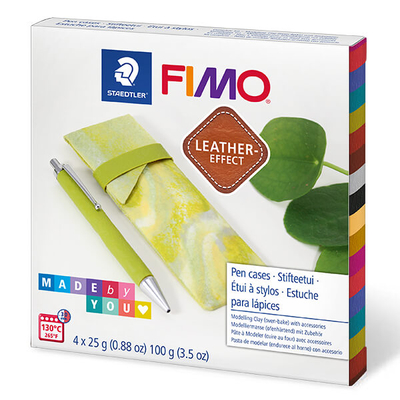 FIMO Leather Effect DIY süthető gyurma készlet, 4x25 g - Toll és tolltartó