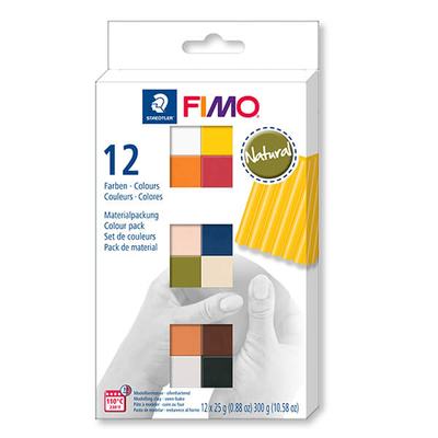 FIMO Soft Colour Pack süthető gyurma készlet, 12x25 g - Natural Colours