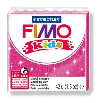 FIMO Kids süthető gyurma, 42 g - glitter fukszia (8030-262)