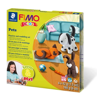 FIMO Kids süthető gyurma készlet, Form & Play - 4x42 g - állatok