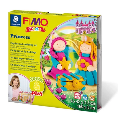 FIMO Kids süthető gyurma készlet, Form &amp; Play - 4x42 g - hercegnők