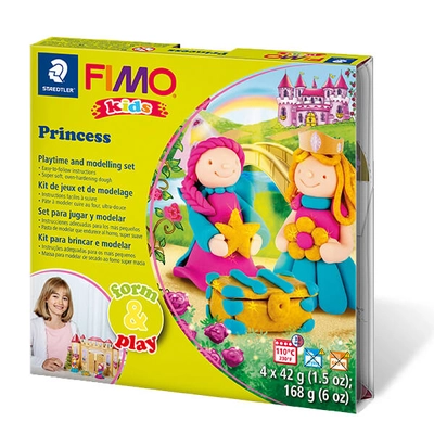 FIMO Kids süthető gyurma készlet, Form & Play - 4x42 g - hercegnők