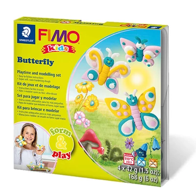 FIMO Kids süthető gyurma készlet, Form &amp; Play - 4x42 g - pillangók