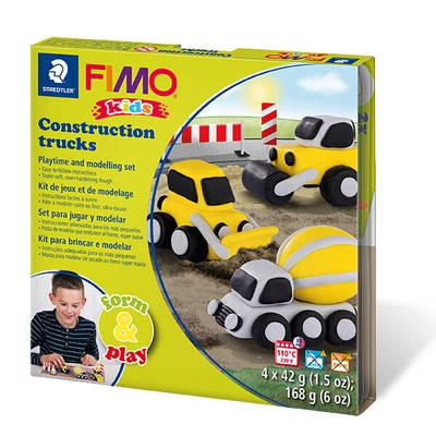 FIMO Kids süthető gyurma készlet, Form &amp; Play - 4x42 g - munkagépek