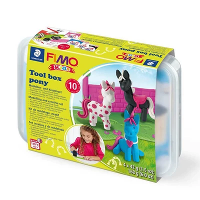 FIMO Kids süthető gyurma készlet, 4x42 g, szerszámok - póni