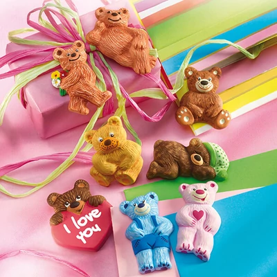 FIMO Öntőforma - mackók, 3-6 cm