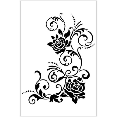 Stencil, 21x29,7 cm - Indás virág