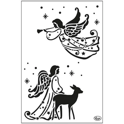 Stencil, 21x29,7 cm - Két angyal