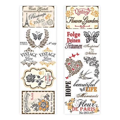 Vizes transzfer matrica - Vintage, 2 ív