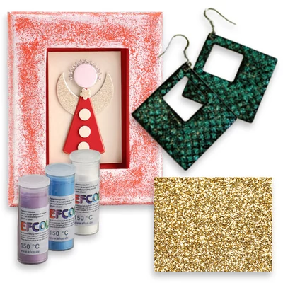 Efcolor hobbyzománc por, 10 ml - glitter arany