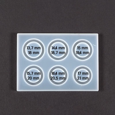 Szilikon öntőforma műgyantához - gyűrűk, 6 méret