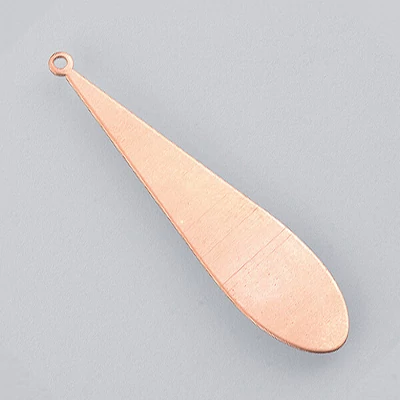 Tűzzománc vörösréz alap - csepp, 53x12 mm