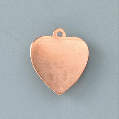Tűzzománc medál vörösréz alap - szív, 24x21 mm