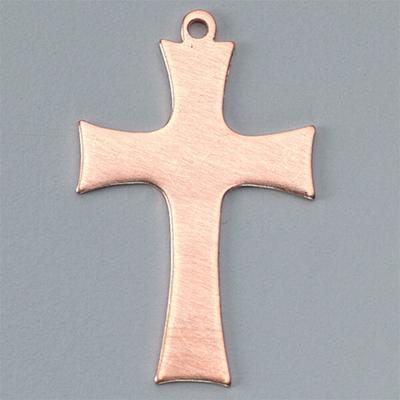 Tűzzománc medál vörösréz alap - kereszt, 32x22 mm