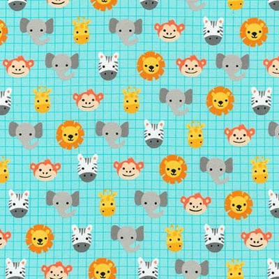 Patchwork anyag - Robert Kaufman - Safari Soiree AMF-17351-70 Aqua