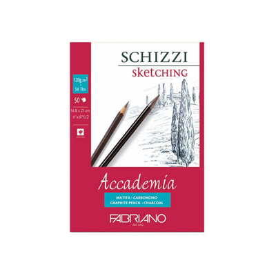 Fabriano Accademia rajz- és vázlattömb, 120 g, 50 lap - A5, ragasztott
