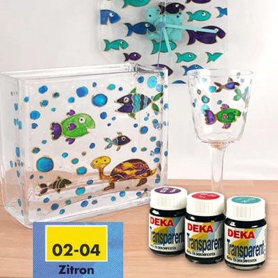 Deka Transparent oldószeres üvegfesték 25 ml - 04 citromsárga