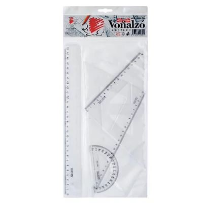 ICO, Süni vonalzókészlet - átlátszó, műanyag, 4 db-os