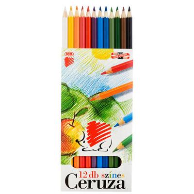 KOH-I-NOOR, Süni színesceruza készlet, 12 db-os, hatszögletű