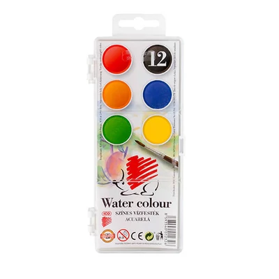Süni vízfesték készlet - 12 db, 22,5 mm