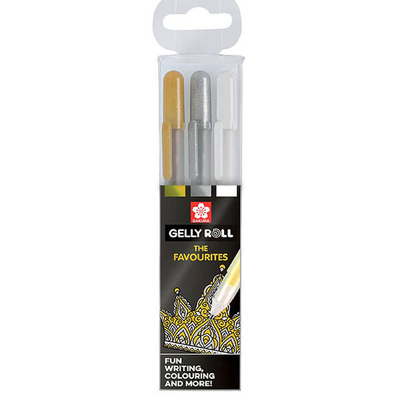 Sakura Gelly Roll zselés toll készlet - 3 db (arany, ezüst, fehér)