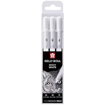 Sakura Gelly Roll zselés toll készlet, 3 db - Bright White 05/08/10 doboz