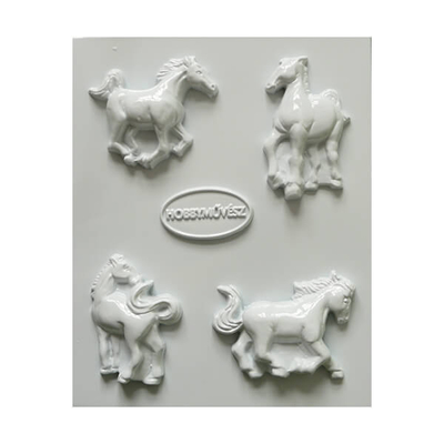 Hobbyművész műanyag öntőforma - lovak, 4 db