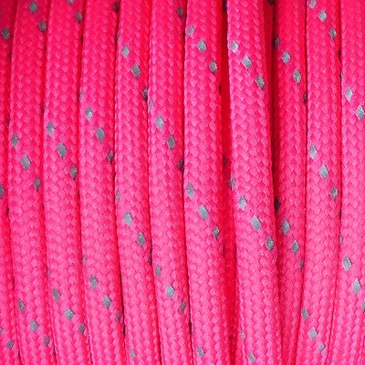 Paracord 550, méterben, 4 mm - fényvisszaverő - pink