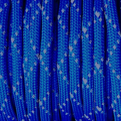 Paracord 550, méterben, 4 mm - fényvisszaverő - kék