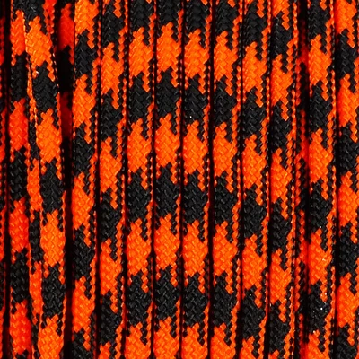 Paracord 350, méterben, 3 mm, szintetikus - camo fekete-narancs