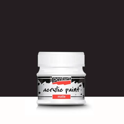 Pentart matt akrilfesték, 50 ml - fekete