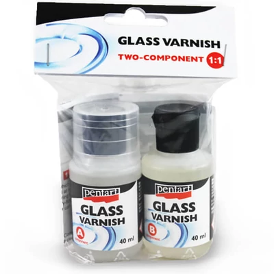 Pentart kétkomponensű üveglakk, 40+40 ml - színtelen