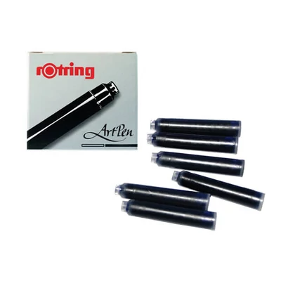Rotring, ArtPen tintapatron, fekete, 6 db, R598217