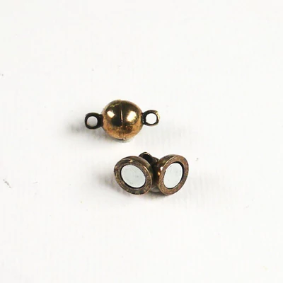 Mágneskapocs, gömb, 6 mm - antik, 2 db