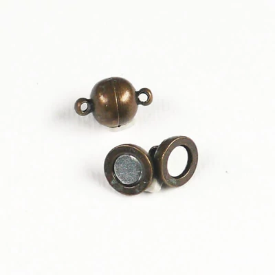 Mágneskapocs, gömb, 8 mm - antik, 2 db