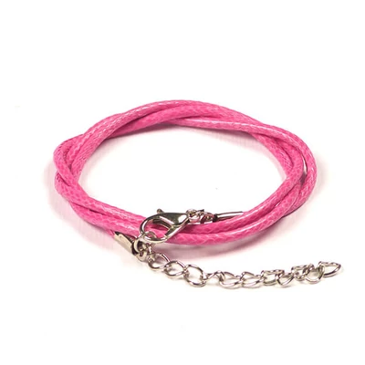 Bőrimitáció nyaklánc szerelékkel, 2 mm - pink