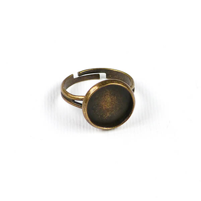 Gyűrűalap, kerek, alacsony, sima - 1,2 cm, antik