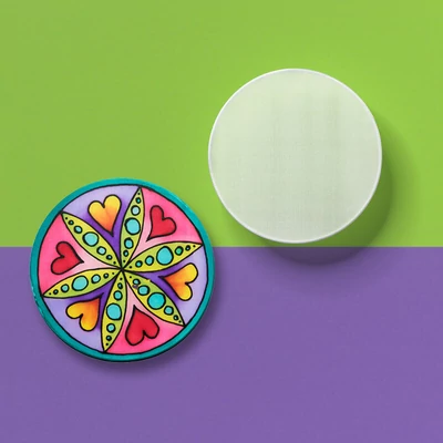 Selyem ablakkép, kerek - 15 cm