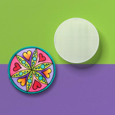 Selyem ablakkép, kerek - 15 cm