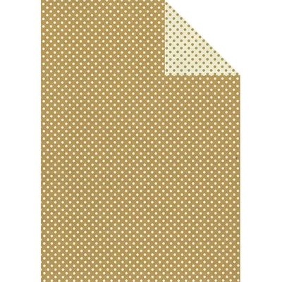 Tassotti decoupage papír - kétoldalas pöttyös, arany-fehér